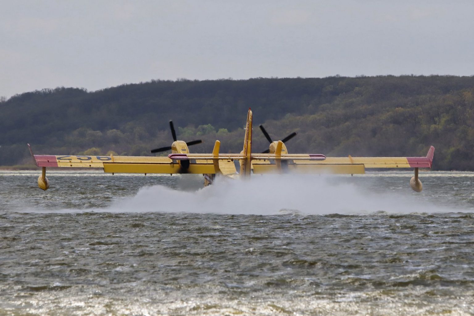 Water Bombers Fill up at Pelican Lake bdnmb.ca Brandon MB